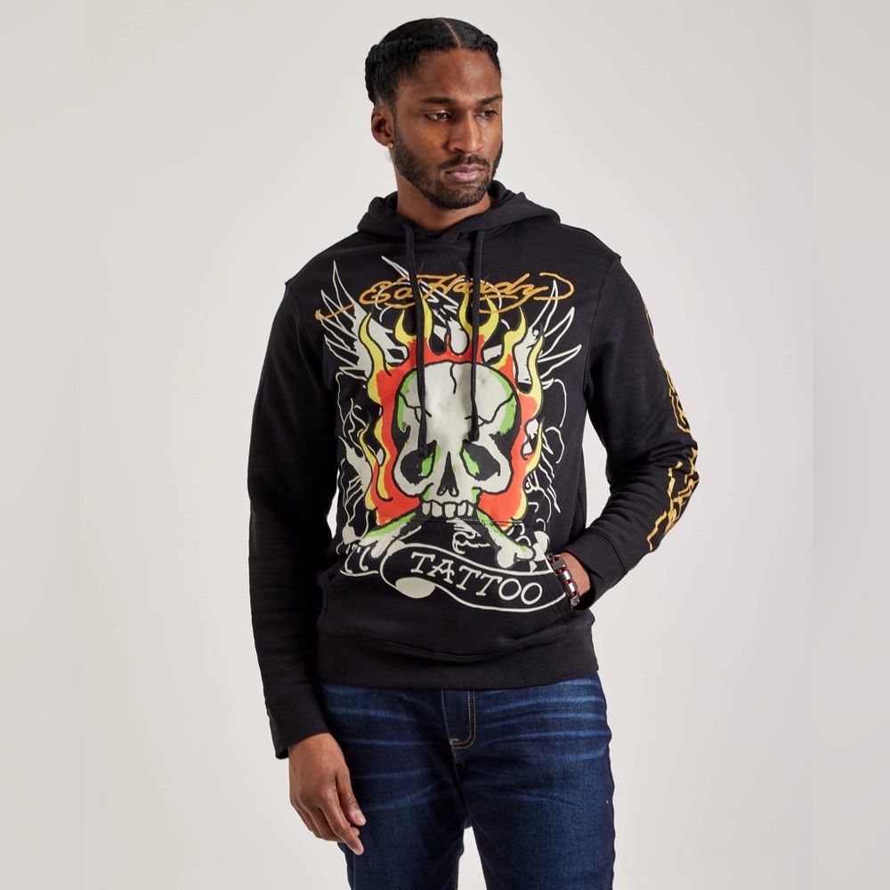 Ed Hardy Hoodie Tattoo Graphics Men’s XL